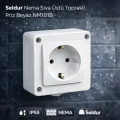 TOPRAKLI PRIZ ,S/Ü, BEYAZ -NEMA SELDUR