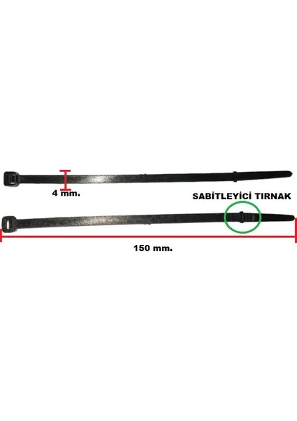 Plastik Cırt Kelepçe 15 Cm