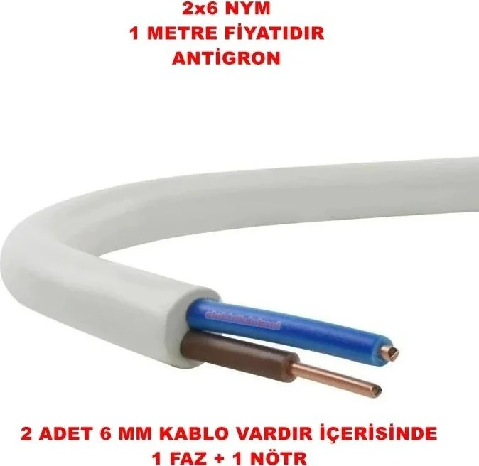 2x6 mm² Nym Antıgron Kablo
